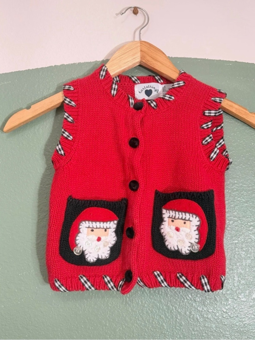 4y Vintage Hartstrings Santa Christmas Vest